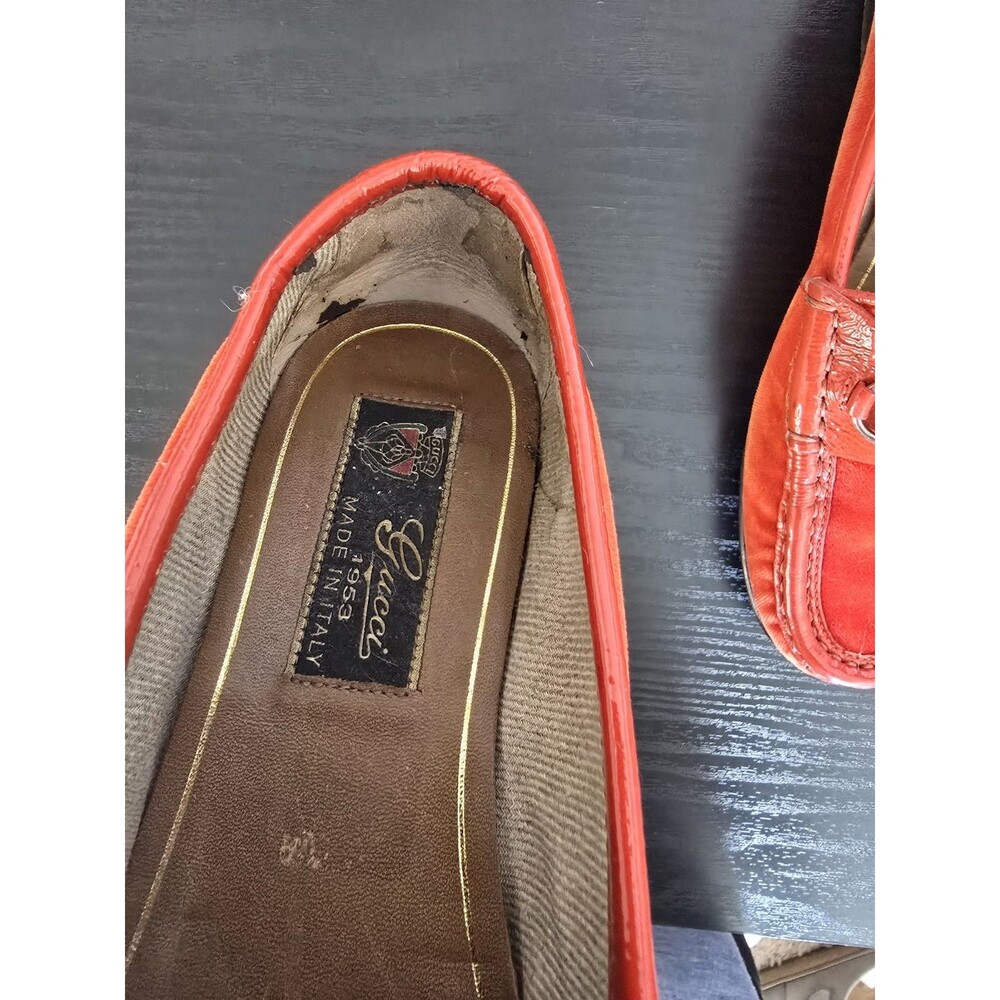 Gucci Loafer, Vintage, Red, Velvet/Patent, Size 35  good used condition - Picture 7 of 12